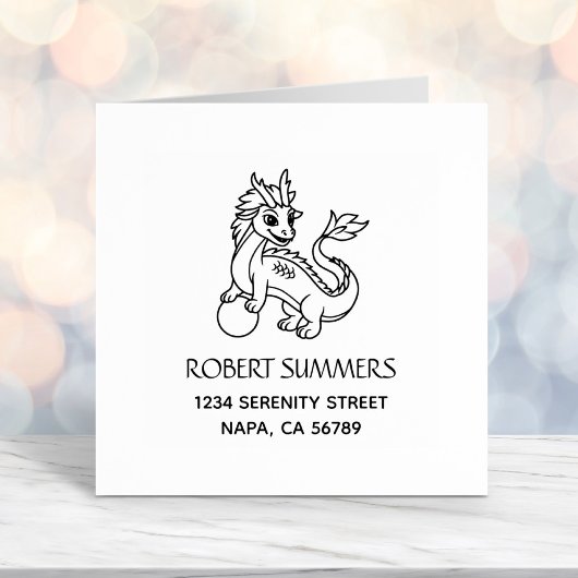 Chinese Dragon Address Permastempel