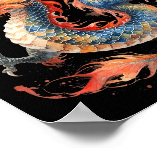 Chinese Dragon Asian Mythology Zodiac Poster (Ecke)