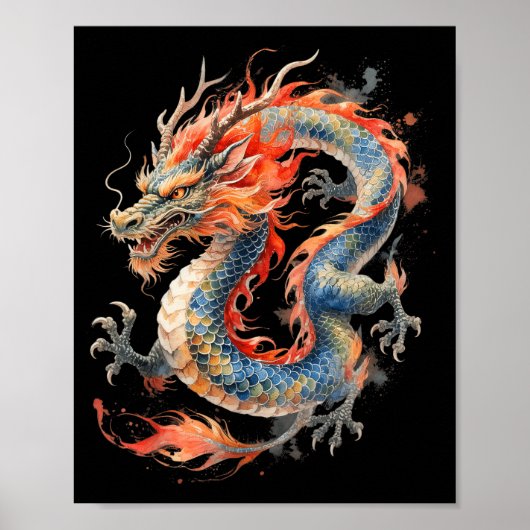 Chinese Dragon Asian Mythology Zodiac  Poster (Vorne)