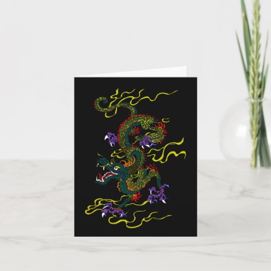 Chinese Dragon Blank Note Cards Karte (Vorderseite)