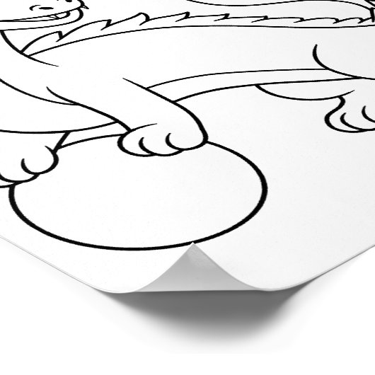 Chinese Dragon Coloring Page Poster (Ecke)