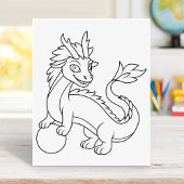 Chinese Dragon Coloring Page Poster