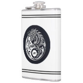 Chinese Dragon in Black and White Personalized Flachmann (Links)