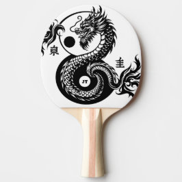 Chinese Dragon in Black and White Personalized Tischtennis Schläger
