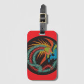 "Chinese Dragon-Peacock" Gepäckanhänger (Vorderseite Vertikal)