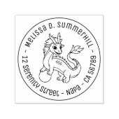 Chinese Dragon Round Address Permastempel (Design)