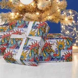 Chinese DragonTile Kunst-buntes Packpapier