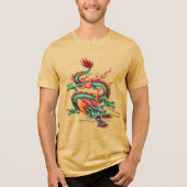 Chinese Eastern Green Dragon Mythical Creature  Tri-Blend Shirt (Vorderseite)