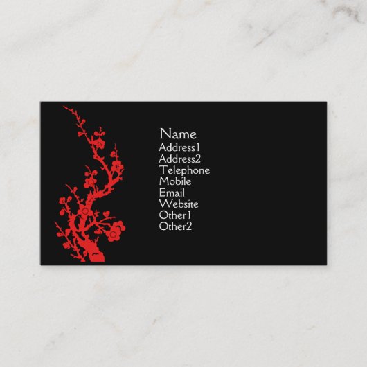 Chinese-Entwurfs-Visitenkarte-Rot Visitenkarte (Vorderseite)