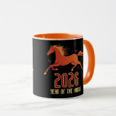 Chinese Fire Horse New Year 2026 Tasse (VorderseiteRechts)
