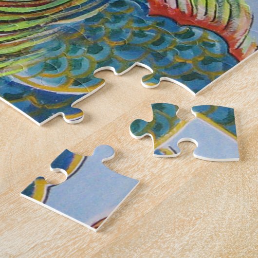 Chinese Foo Hunde-/Löwe-Wächter-Wandgemälde Puzzle (Seite)