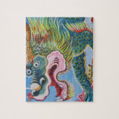 Chinese Foo Hunde-/Löwe-Wächter-Wandgemälde Puzzle (Vertikal)