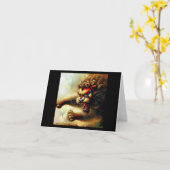 Chinese Foo Lion (10) Karte (Gelbe Blume)