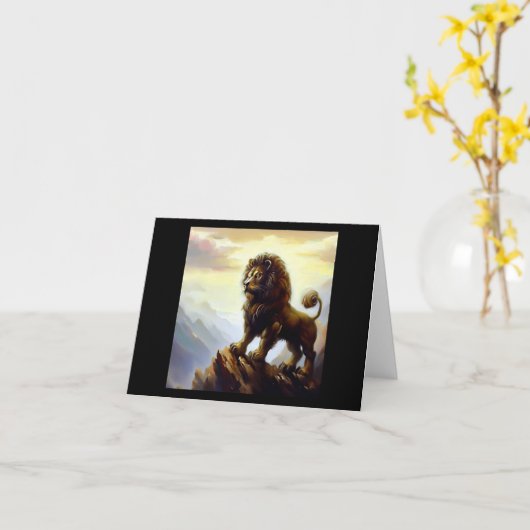 Chinese Foo Lion (28) Karte (Gelbe Blume)