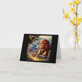 Chinese Foo Lion (29) Karte (Gelbe Blume)