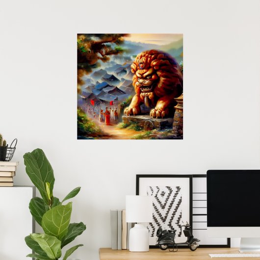 Chinese Foo Lion (29) Poster (Heimbüro)