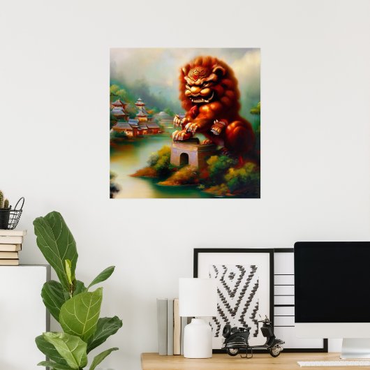 Chinese Foo Lion (32) Poster (Heimbüro)