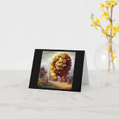 Chinese Foo Lion (33) Karte (Gelbe Blume)