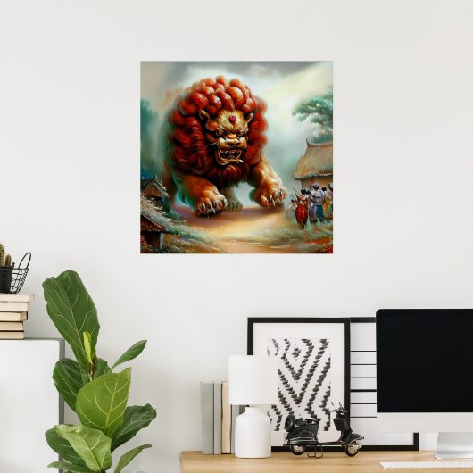 Chinese Foo Lion (34) Poster (Heimbüro)