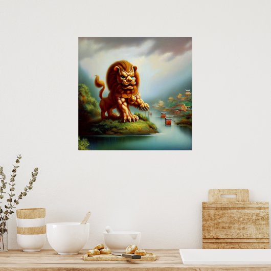 Chinese Foo Lion (35) Poster (Küche)