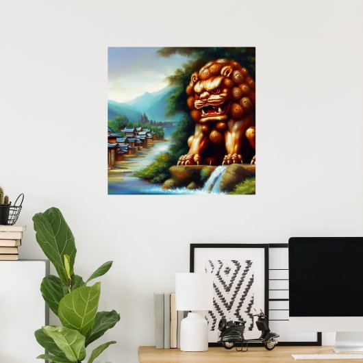 Chinese Foo Lion (36) Poster (Heimbüro)