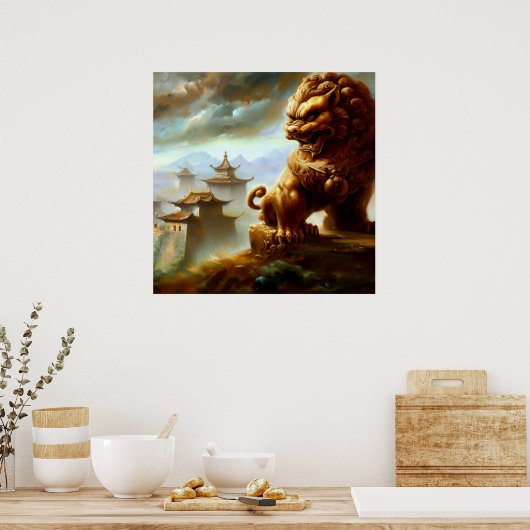 Chinese Foo Lion (9) Poster (Küche)