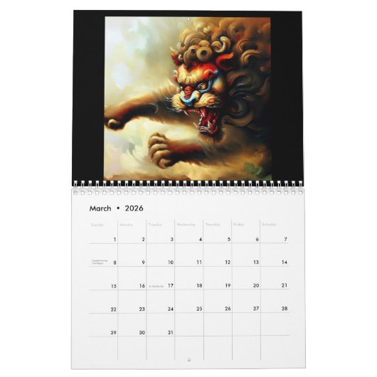 Chinese Foo Lions #1 Kalender (Mär 2026)