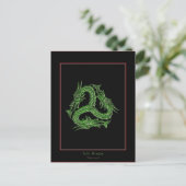 CHINESE GREEN DRAGON Design Postkarte (Stehend Vorderseite)