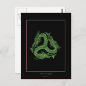 CHINESE GREEN DRAGON Design Postkarte (Vorne/Hinten)