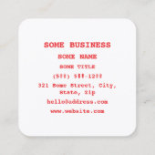 Chinese Hello! 你好! Ni Hao! Quadratische Visitenkarte (Rückseite)