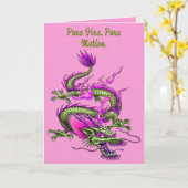 Chinese Horned Dragon Mythical Flood Making Karte (Gelbe Blume)