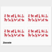 Chinese Horoscope Animals Rechteckiger Aufkleber (Blatt)