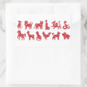 Chinese Horoscope Animals Rechteckiger Aufkleber (Tasche)