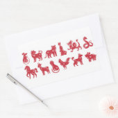 Chinese Horoscope Animals Rechteckiger Aufkleber (Umschlag)
