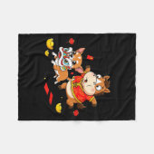 Chinese Horse Chihuahua Funny Kid Mens Womens Happ Fleecedecke (Vorderseite (Horizontal))