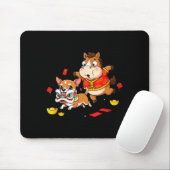 Chinese Horse Chihuahua Funny Kid Mens Womens Happ Mousepad (Mit Mouse)