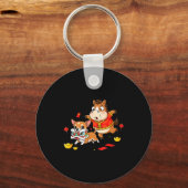 Chinese Horse Chihuahua Funny Kid Mens Womens Happ Schlüsselanhänger (Vorderseite)
