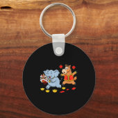 Chinese Horse Elephant Funny Kids Mens Womens Happ Schlüsselanhänger (Vorderseite)