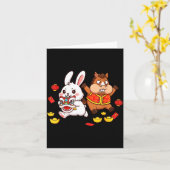 Chinese Horse Rabbit Funny Kids Mens Womens Happy  Karte (Gelbe Blume)