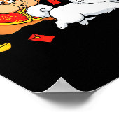 Chinese Horse Samoyed Funny Kids Mens Womens Happy Poster (Ecke)