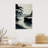 Chinese ink painting of Ninh Binh town Poster (Küche)