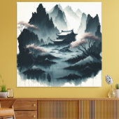 Chinese ink scroll paintings leinwanddruck (Insitu (Wohnzimmer))