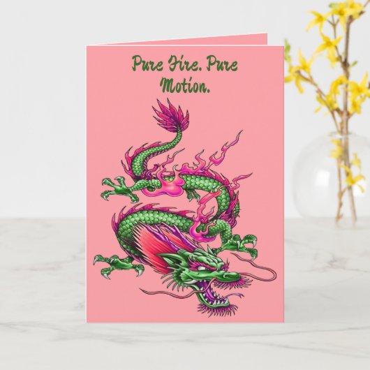 Chinese King Dragon Mythical Morphing Creature  Karte (Gelbe Blume)
