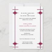 Chinese knotet doppelte Glück-Hochzeits-Einladung Einladung (Rückseite)