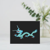 Chinese Light Blue Dragon Postkarte (Stehend Vorderseite)