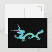 Chinese Light Blue Dragon Postkarte (Vorne/Hinten)