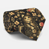 Chinese Lucky Cat Krawatte (Gerollt)