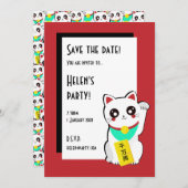 Chinese Lucky Cat Save the Date (Vorne/Hinten)