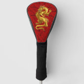 Chinese Lucky Gold Dragon Golf Head Cover Headcover (Vorderseite)
