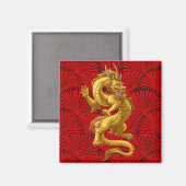 Chinese Lucky Gold Dragon Magnet (Vorderseite/Rückseite)